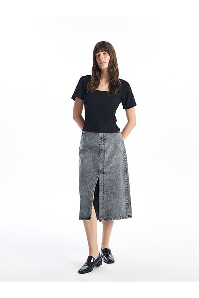 LC Waikiki LCW Slim-Fit Women's Jean Skirt