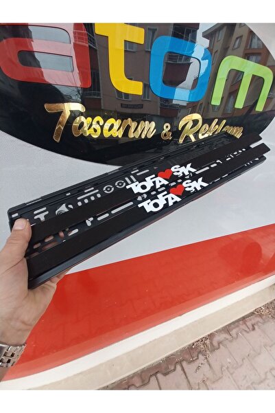ATOM TASARIM Tofaşk Takmatik Araba Plakalık 2 Adet Uzun