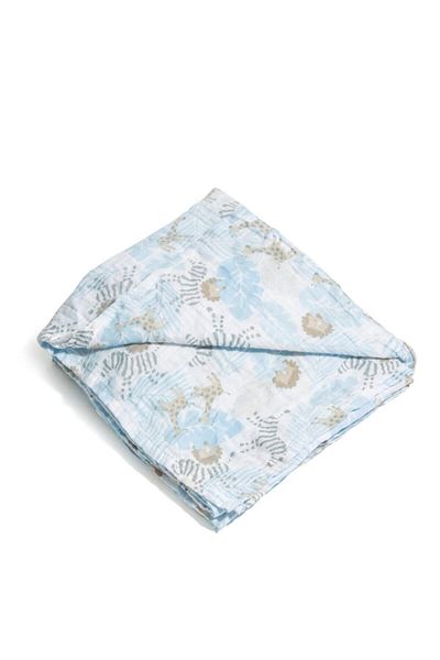 Messido Muslin Blanket 100 cm x 110 cm Blue Zebra