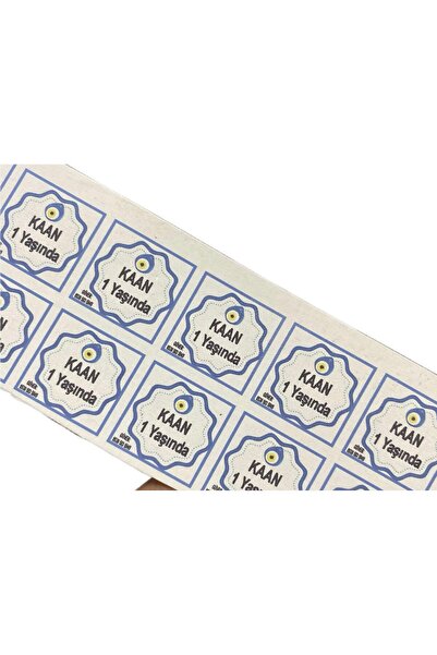 GÜVEN Yaş Doğum Günü Etiket Kağıt Baskı Bebek Sticker Tek Sayfa Isme Özel ( 7...