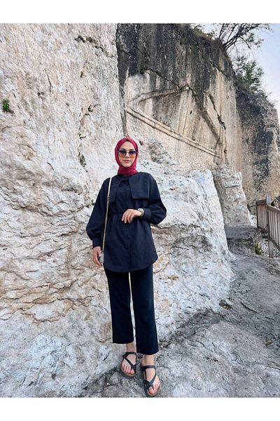 W WARGA Waist Lace-up Windbreaker Tunic
