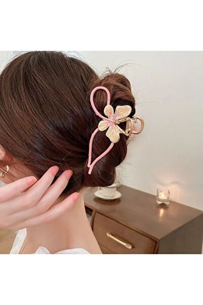 GÜLPEŞE مشبك مزلاج بفيونكة معدنية كبيرة الحجم بتفاصيل فراشة