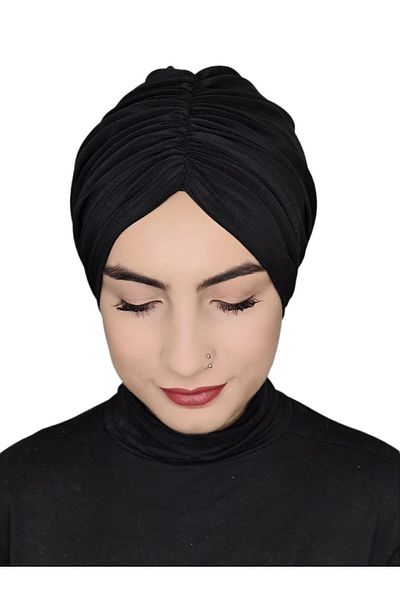 erasra class Swimsuit and Hijab Swimsuit Top Compatible Hijab Back Tie Bone Black