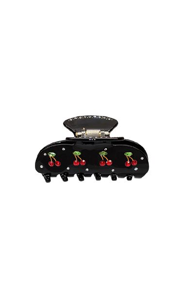 Roberta Lorenz Black Cherry Acetate Latch Buckle / 8cm