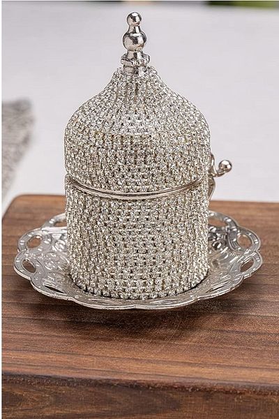 bigiyin 6-Piece Coffee Cup Set Crystal Stone Coffee Cup Espresso Set 27 Pieces
