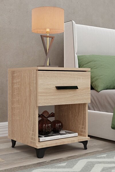 Metalia GM 042 SONOMO TEK ÇEKMECELİ SİYAH KULPLU KOMODİN