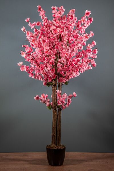 YAPAY ÇİÇEKÇİNİZ 120cm Yapay Pembe Renkli Japon Bahardalı Ağacı
