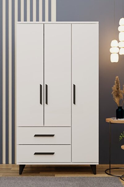 Metalia GM 177-A MODENA AYAKLI SİYAH KULPLU GARDIROP