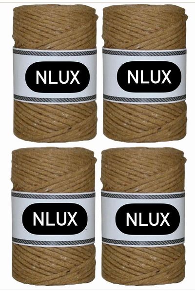 NLUX 1 Kg Μακραμέ Τάραμα - 3,0/3,5 mm, 4x250 gr Βαμβάκι