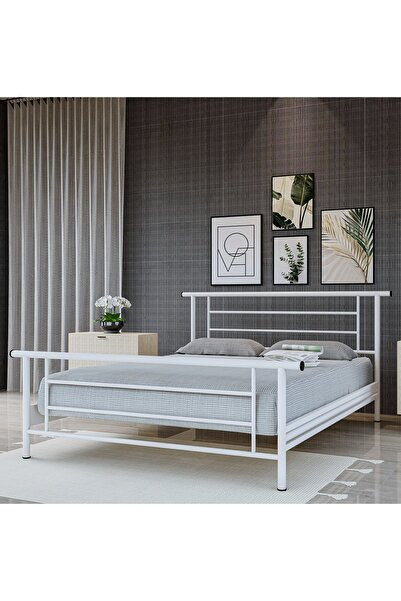 Metalia Gm 412 Zambak Çift Kişilik Metal Karyola Beyaz 140x190