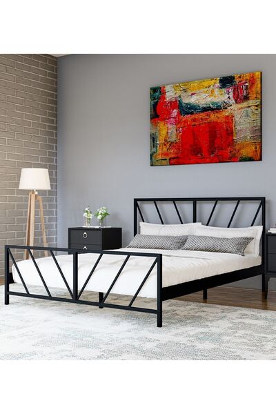 Metalia Gözde Siyah Çift Kişilik Karyola 150x200