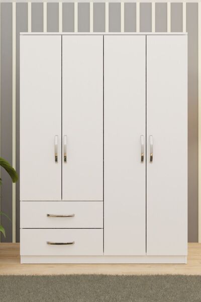 Metalia Gm 0080 Dekor 4 Kapılı 2 Çekmeceli Gardrop