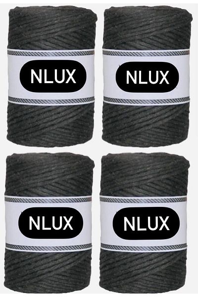 NLUX 1 Kg Μακραμέ Τάραμα - 3,0/3,5 mm, 4x250 gr Βαμβάκι