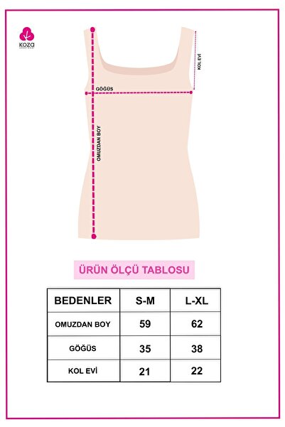 koza iç giyim Thick Strap Laser Cut Women's Tank Top