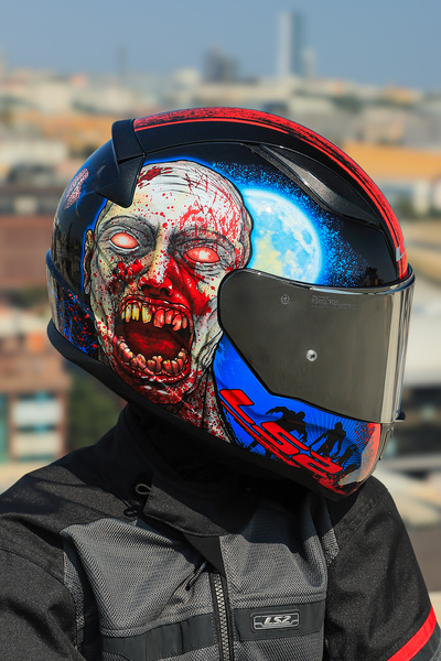LS2 RAPID 2 ZOMBIE SİYAH-KIRMIZI KASK