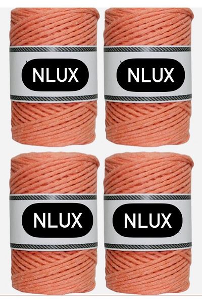 NLUX 1 Kg Μακραμέ Τάραμα - 3,0/3,5 mm, 4x250 gr Βαμβάκι