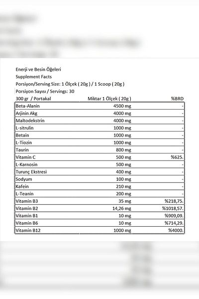 Conlast Orange Glutamine 300 Gr - Pre-Workout Gift