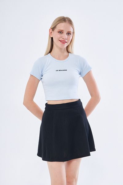 Moda Işık Crop Top pentru femei Ice Blue