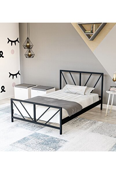 Metalia Gm 228 Gözde Siyah Tek Kişilik Karyola 90x190