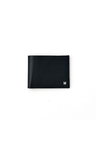 HELMBROOK Мъжки портфейл Tanner от черен кожен материал със специален дизайн - RFID защита, много отделения