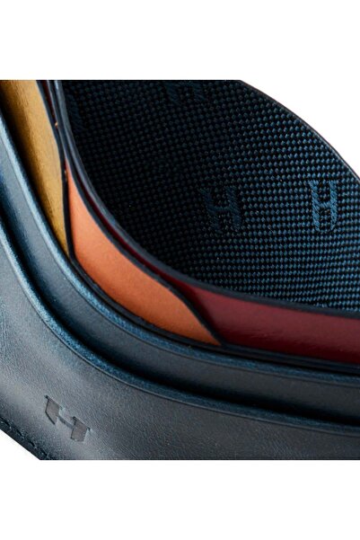 HELMBROOK Elton pentru bărbați - piele de culoare albastru închis Plus, design subțire, suport pentru carduri cu mai multe compartimente cu protecție RFID