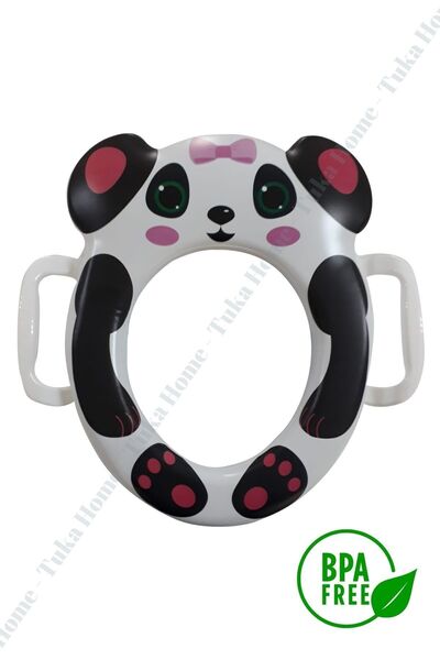 Tuka Home Lazımlık Çocuk Bebek Klozet Aparatı Panda Desenli Pembeli