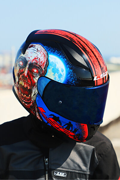 LS2 RAPID 2 ZOMBIE SİYAH-KIRMIZI KASK