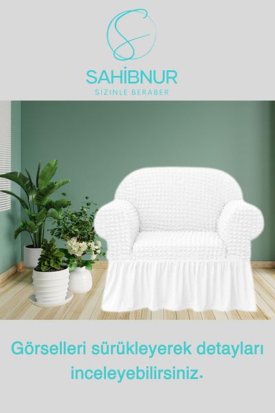SAHİBNUR Fotoliu unic Wraparound - 1 bucată, pentru husă de scaun cu elastic și fustă