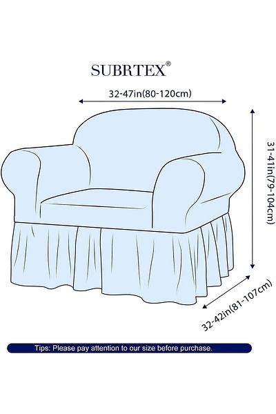 SAHİBNUR Fotoliu unic Wraparound - 1 bucată, pentru husă de scaun cu elastic și fustă