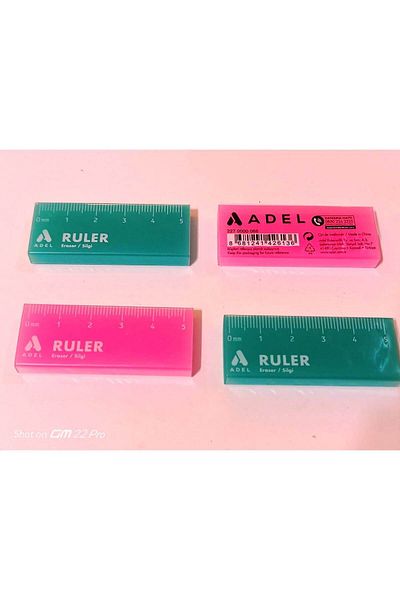 Adel Colorful Quality Ruled Eraser - 4Pcs
