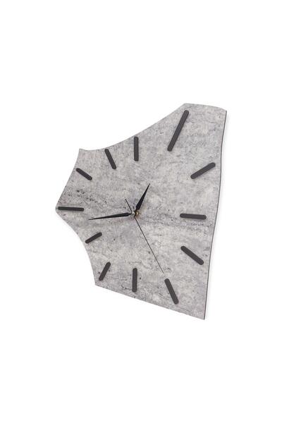 CajuArt Decorative Asymmetrical Shaped Marble Patterned Modern Wooden Wall Clock