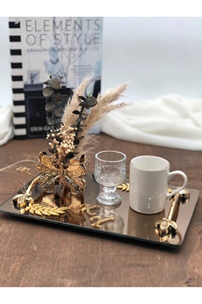 Masalsı Concept Піднос для кави нареченого та його вміст - включає чашку нареченого, склянку для води та оздоблення з евкаліпту