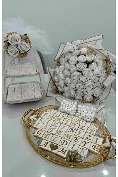 Masalsı Concept Kız İsteme Çikolatası 2 Katlı Sunumlukta 41 Kadife Güllü Kız ...