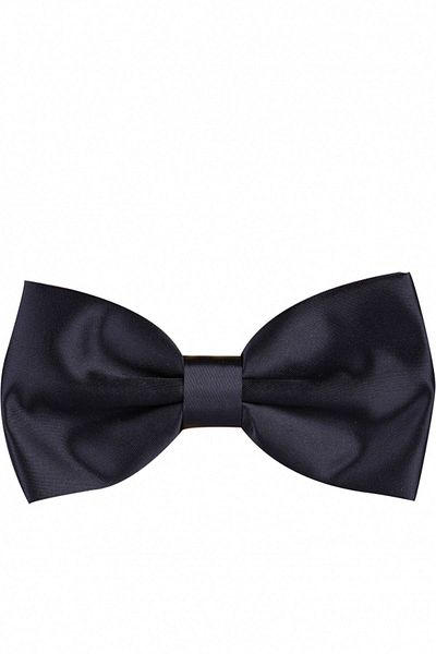 La Pescara Black Large Satin Bow Tie SP16