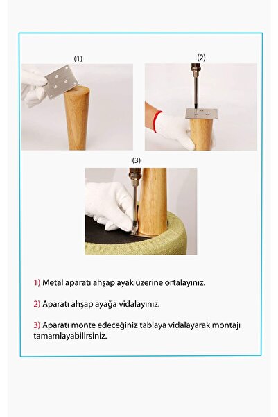 turanahşap Set de 4 picioare de masă conice din lemn / Lungime: 75 Cm - Diametru: 5,5 Cm / Livrare împreună cu accesoriu