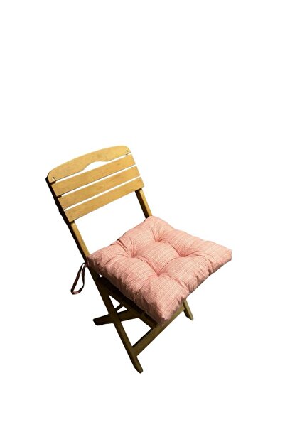 lazilla Dekoratif Pofidik Gül Kurusu Sandalye Minderi Özel Düğme Dikişili Bağ...