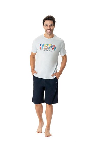 U.S. Polo Assn. Ανδρικό μπλουζάκι US Polo Assn. Ανδρικό μπλουζάκι και σορτς τσέπης - καλοκαιρινό σετ πιτζάμες
