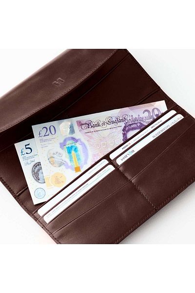 HELMBROOK Ashley Women's - Brown Leather, Zipper and Rfid Protection Wallet