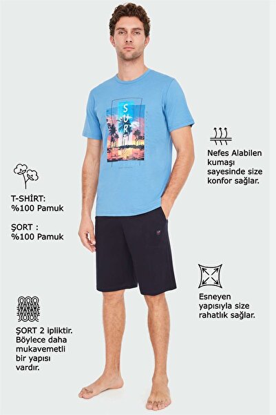 Mod Collection Σετ πιτζάμες ανδρικό σορτς Indigo 3833