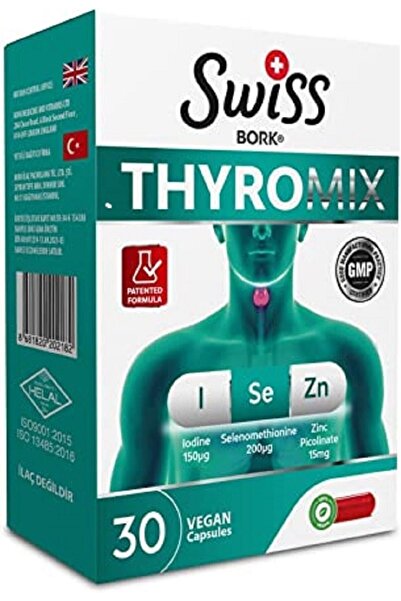 Bork Swiss Natural Swiss Bork Thyromix 30 Kapsül – İyot, Selenyum & Çinko Pikolinat ile Tiroid, Bağışıklık Desteği