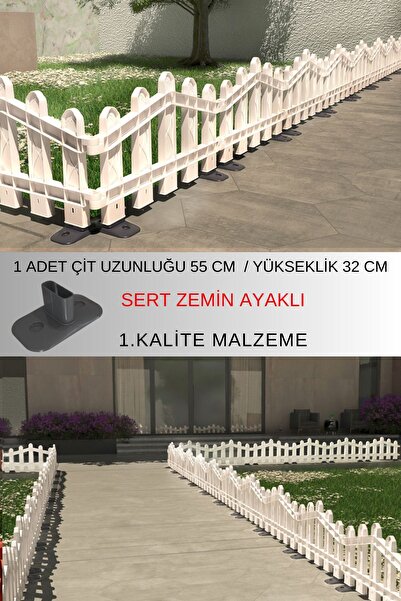 ZiDi Plastik Dekoratif Plastik Alan Oluşturma Ve Bahçe Çiti 1 Adet Çit (Y: 32...