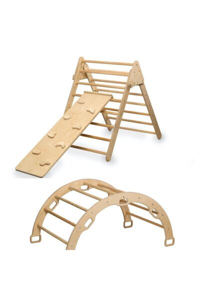 KIDOPPO Pikler Tırmanma Seti | montessori Oyuncak Ve Aktivite Seti | üçgen & ...