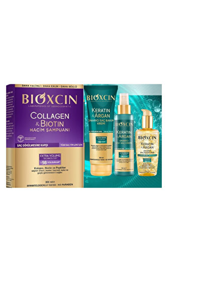Bioxcin Collagen & Biotin Hacim Şampuanı 300ml + Kertin Argan Saç Bakım Yağı
