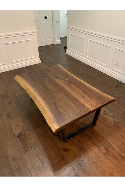 TALASCH Ahşap Doğal Kenarlı Orta Sehpa Kavisli Tik Talasch Natural Series