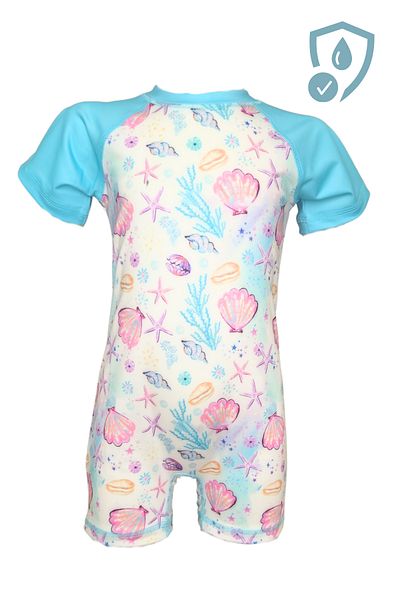 İYİBU Flexible and Dinosaur Patterned Baby Swimsuit - Short Sleeve, Water Repellent, for Beach and Pool