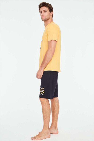 Mod Collection 3834 Ανδρικές κίτρινες πιτζάμες και σορτς