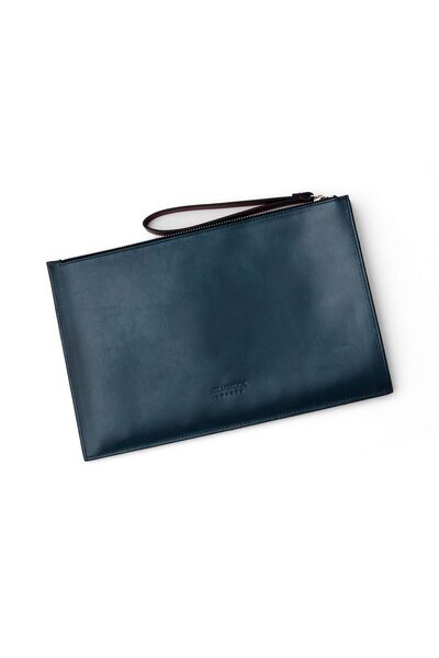 HELMBROOK Beverly Kadın Lacivert Deri Cepli Fermuarlı Rfid Korumalı Portföy Çanta