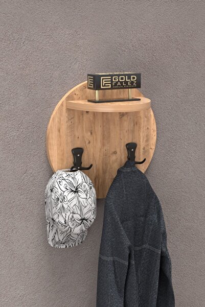 ilkal Askılık Duvar Elbise Askılığı Portmanto Üstü Ceviz