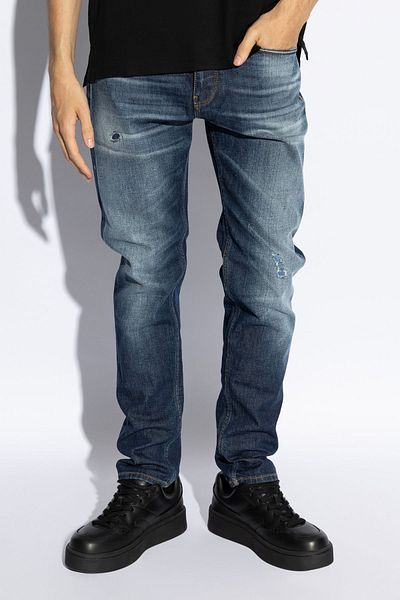 Emporio Armani Navy Blue Men's Jeans - Regular Fit, Zippered, Five Pockets, Cotton 6D1J75 1D44Z-0942