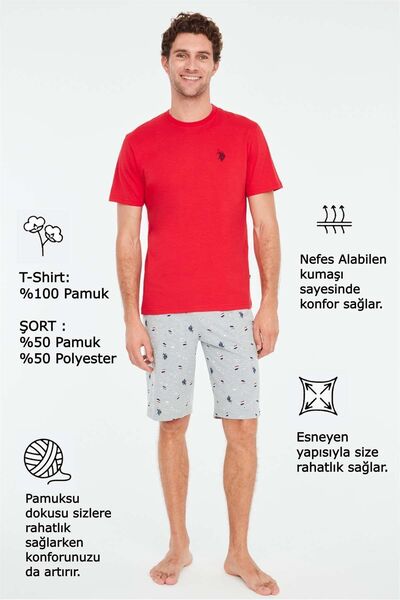 U.S. Polo Assn. - Men's Red T-shirt Shorts Set